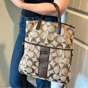 Coach fold over tote bag with original print